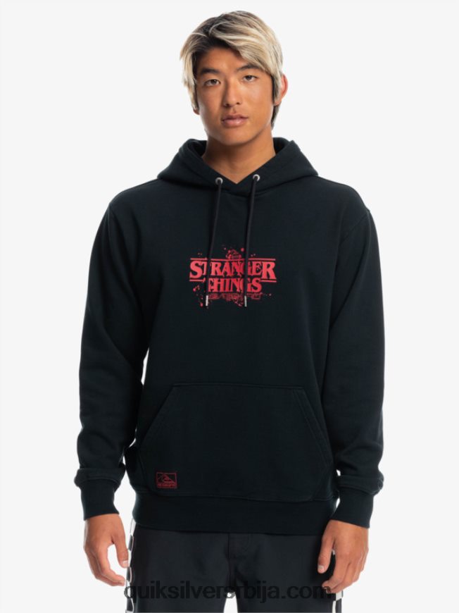 мушкарци Quiksilver x Stranger ствари са капуљачом са званичним логом црн Z824VN1806