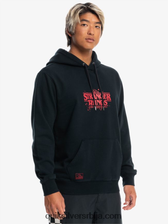 мушкарци Quiksilver x Stranger ствари са капуљачом са званичним логом црн Z824VN1806