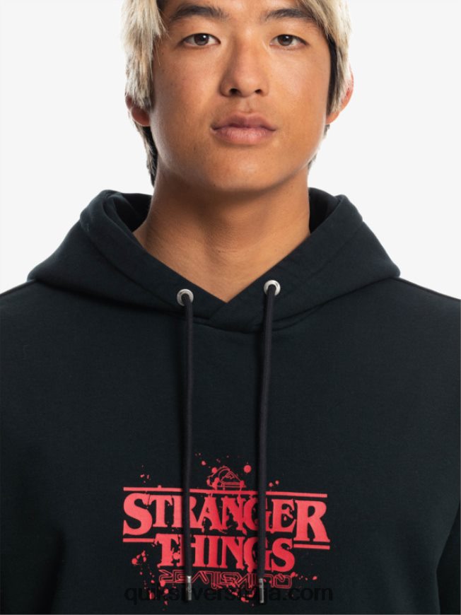 мушкарци Quiksilver x Stranger ствари са капуљачом са званичним логом црн Z824VN1806