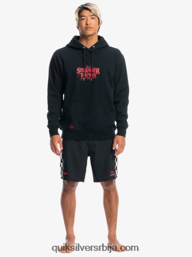 мушкарци Quiksilver x Stranger ствари са капуљачом са званичним логом црн Z824VN1806