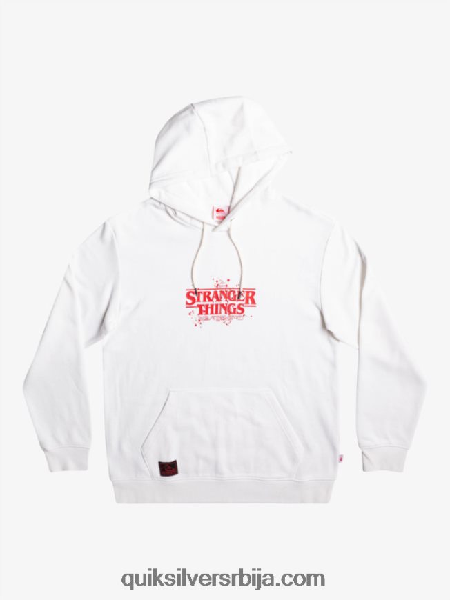 мушкарци Quiksilver x Stranger ствари са капуљачом са званичним логом бео Z824VN1807