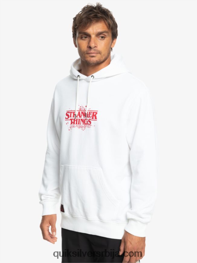 мушкарци Quiksilver x Stranger ствари са капуљачом са званичним логом бео Z824VN1807