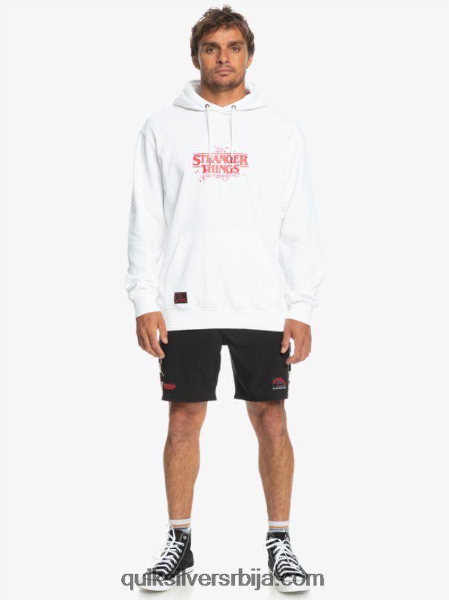мушкарци Quiksilver x Stranger ствари са капуљачом са званичним логом бео Z824VN1807
