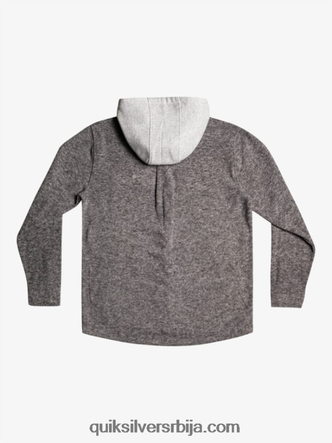 мушкарци Quiksilver супер јакна од флиса са капуљачом на патент затварач тамно сиви вријесак Z824VN1472