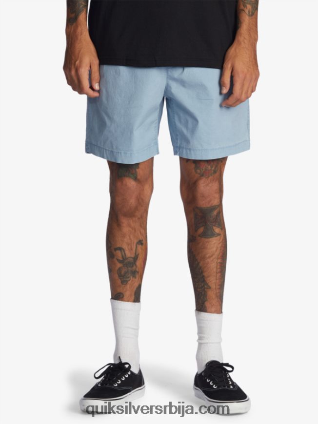 мушкарци Quiksilver таксер 17 шортс са еластичним струком избледели тексас Z824VN1379