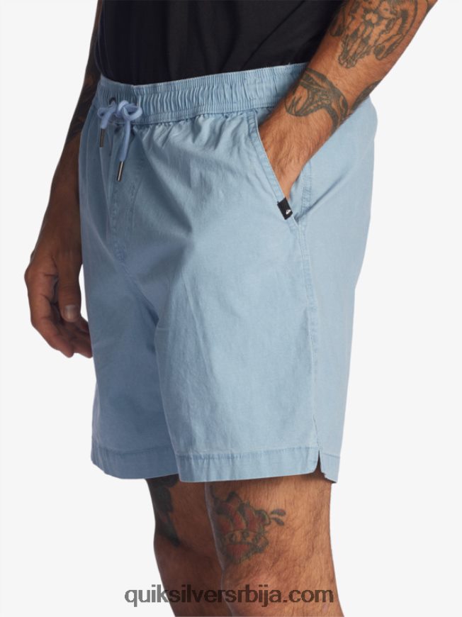 мушкарци Quiksilver таксер 17 шортс са еластичним струком избледели тексас Z824VN1379