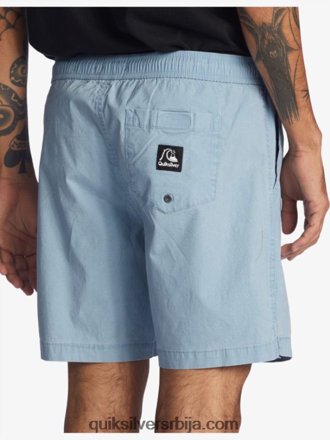 мушкарци Quiksilver таксер 17 шортс са еластичним струком избледели тексас Z824VN1379