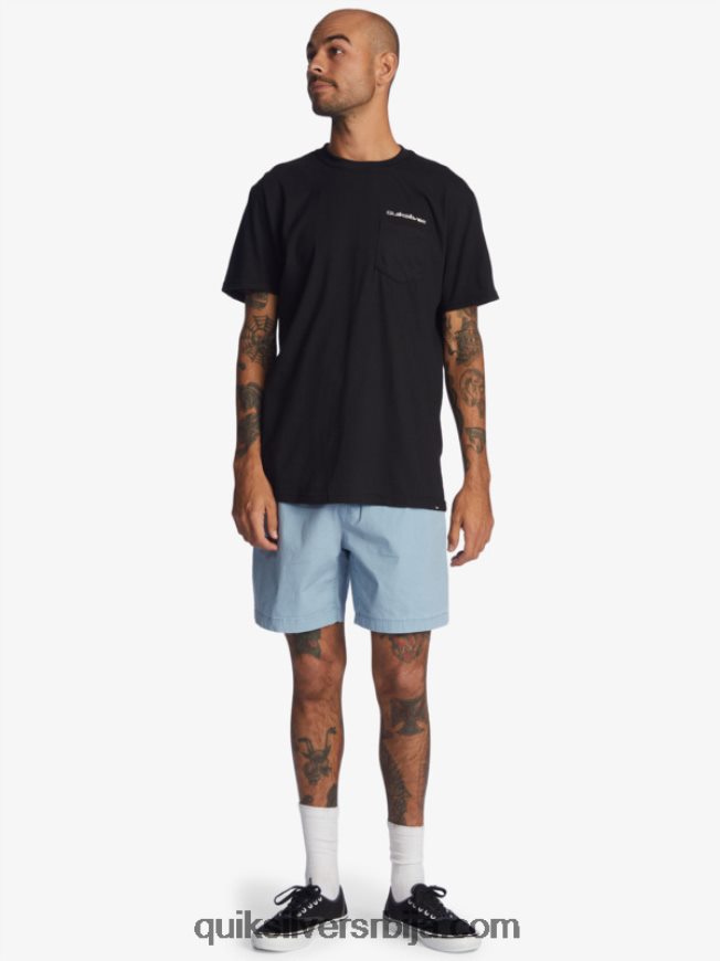 мушкарци Quiksilver таксер 17 шортс са еластичним струком избледели тексас Z824VN1379
