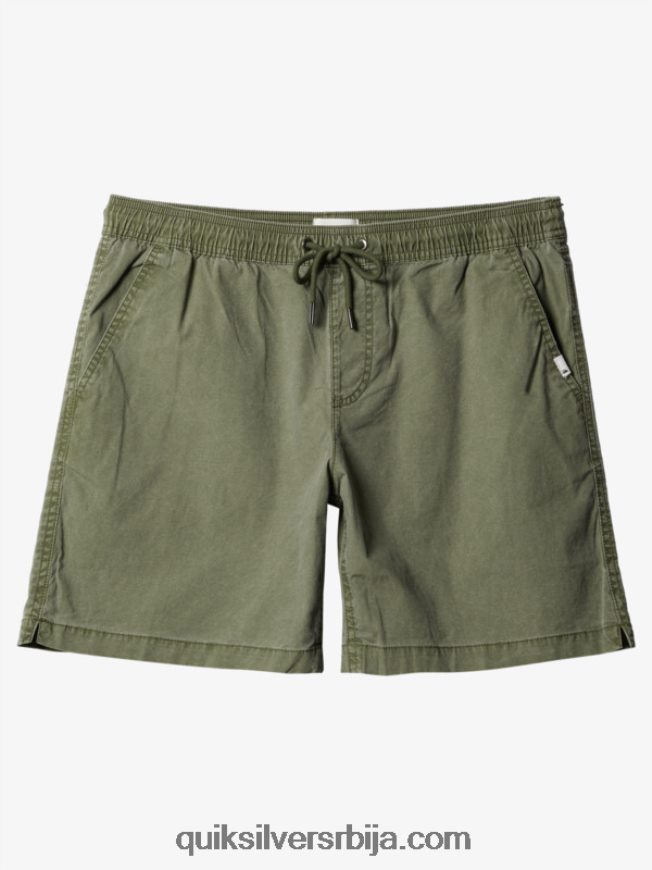 мушкарци Quiksilver таксер 17 шортс са еластичним струком детелина са четири листа Z824VN1380