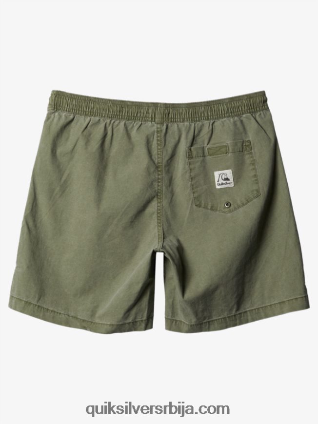 мушкарци Quiksilver таксер 17 шортс са еластичним струком детелина са четири листа Z824VN1380