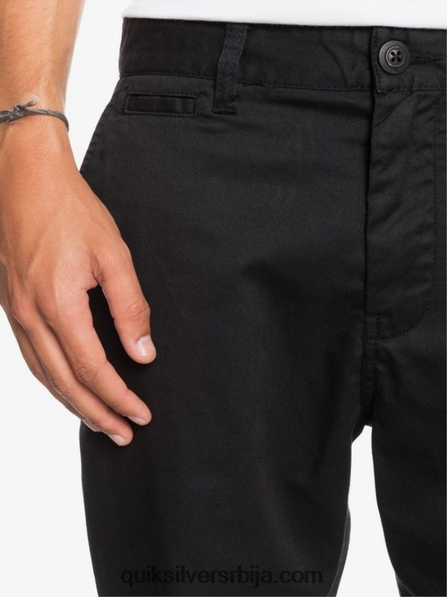 мушкарци Quiksilver свакодневне панталоне са стретцх 20 цхино џеповима црн Z824VN1314