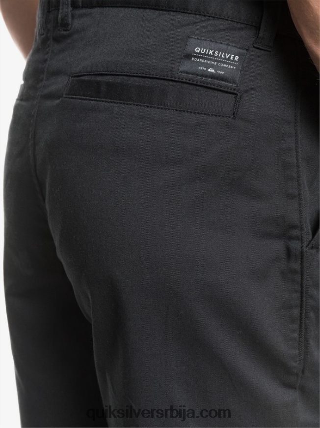мушкарци Quiksilver свакодневне панталоне са стретцх 20 цхино џеповима црн Z824VN1314