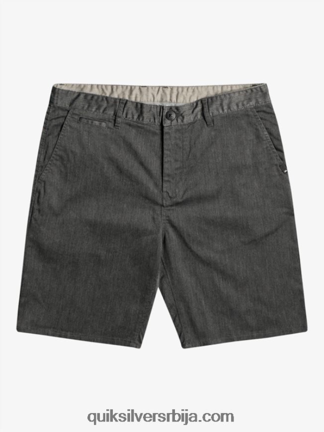 мушкарци Quiksilver свакодневне унион стретцх цхино 20 кратке хлаче тамно сиви вријесак Z824VN855