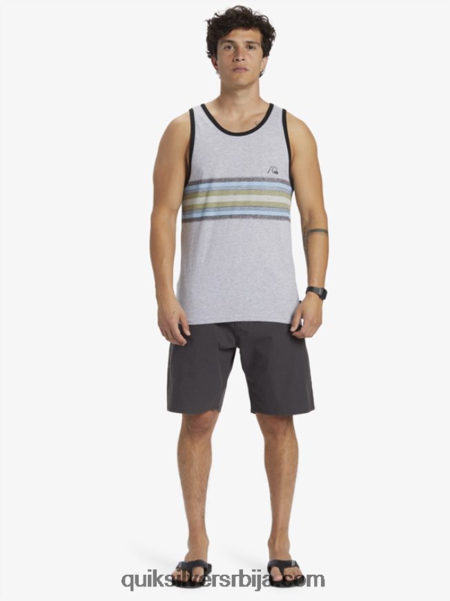 мушкарци Quiksilver свакодневни танк са пругама атлетски хеатхер Z824VN704
