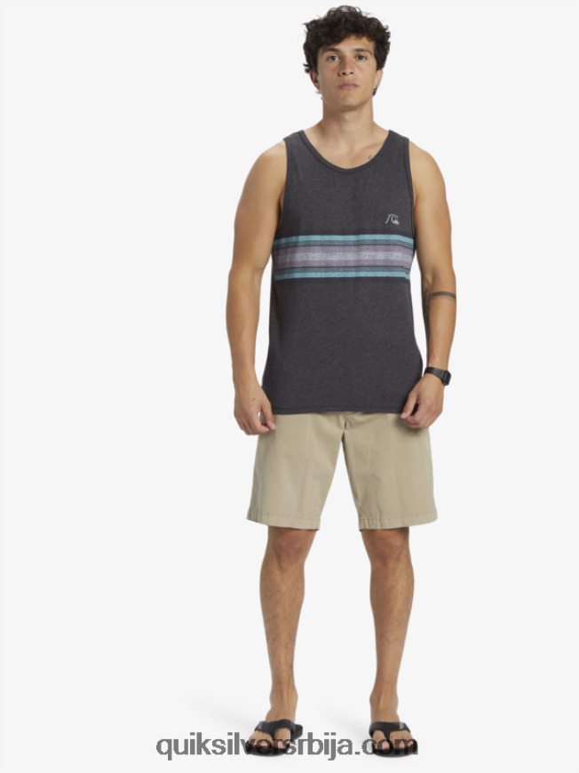 мушкарци Quiksilver свакодневни танк са пругама угаљ вријесак Z824VN705