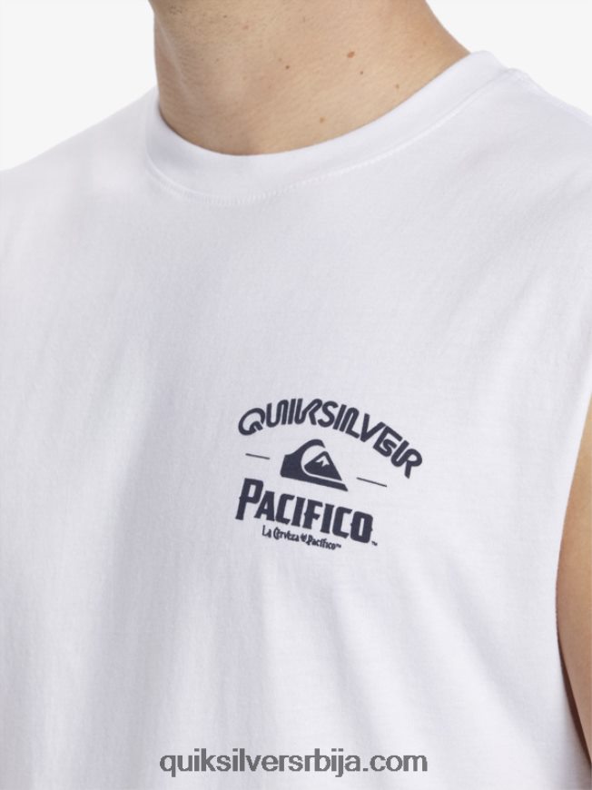 мушкарци Quiksilver x Pacifico равно стрелац тенк бео Z824VN3