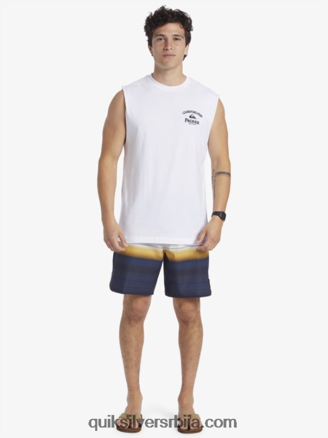 мушкарци Quiksilver x Pacifico равно стрелац тенк бео Z824VN3