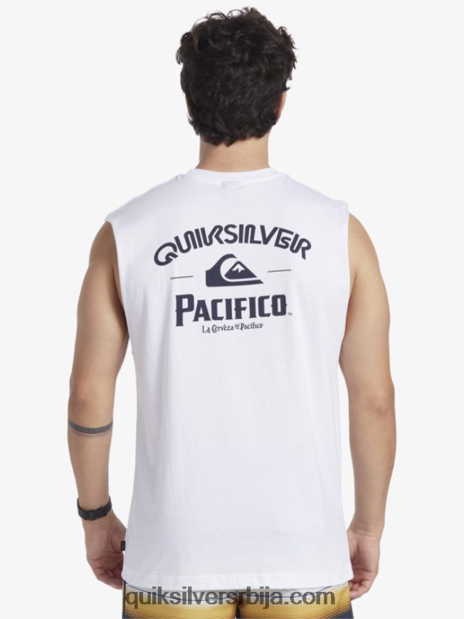 мушкарци Quiksilver x Pacifico равно стрелац тенк бео Z824VN3