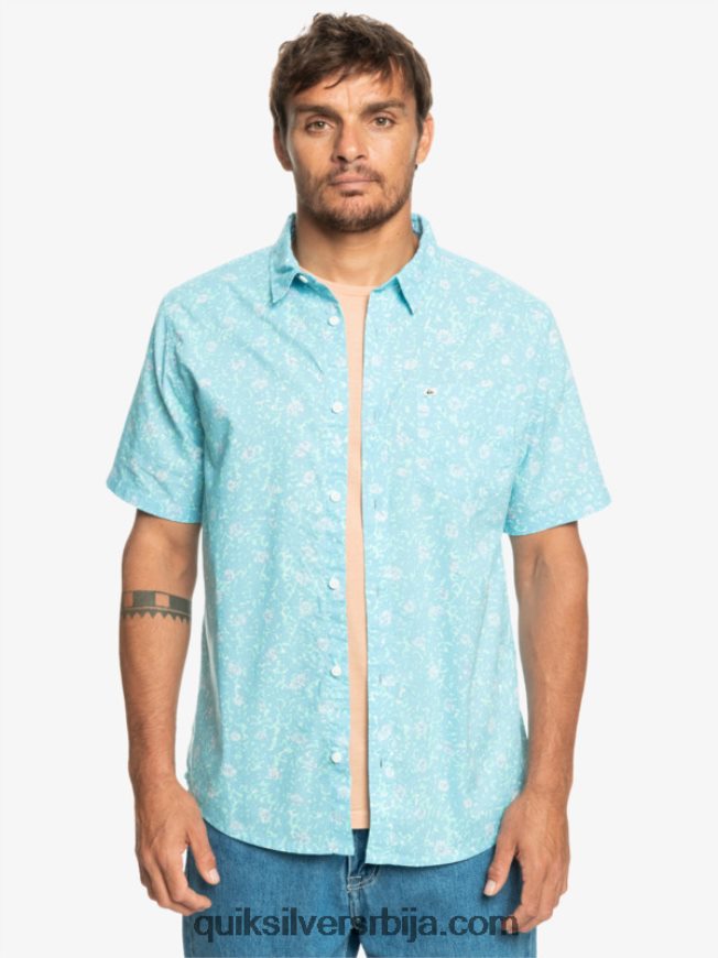 мушкарци Quiksilver мекана кошуља кратких рукава небо плава мека пахуљица Z824VN1230