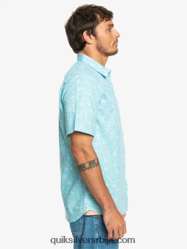 мушкарци Quiksilver мекана кошуља кратких рукава небо плава мека пахуљица Z824VN1230