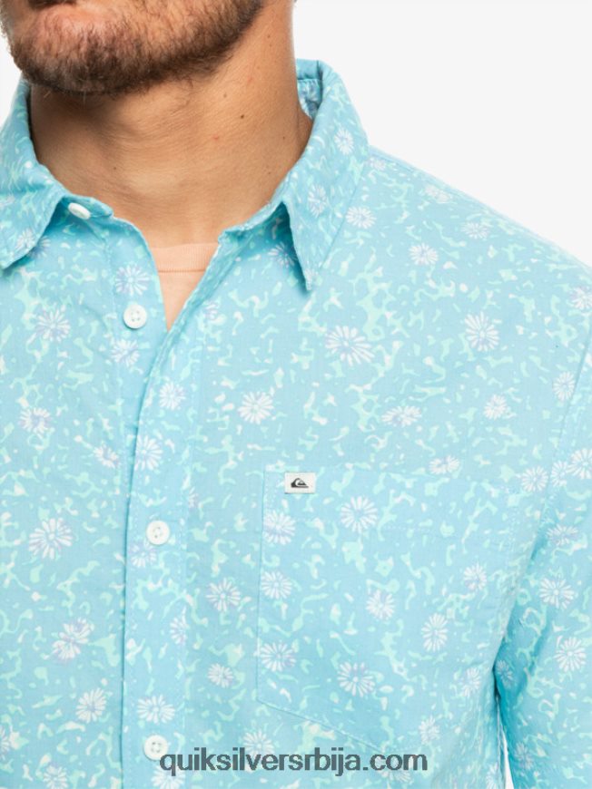 мушкарци Quiksilver мекана кошуља кратких рукава небо плава мека пахуљица Z824VN1230