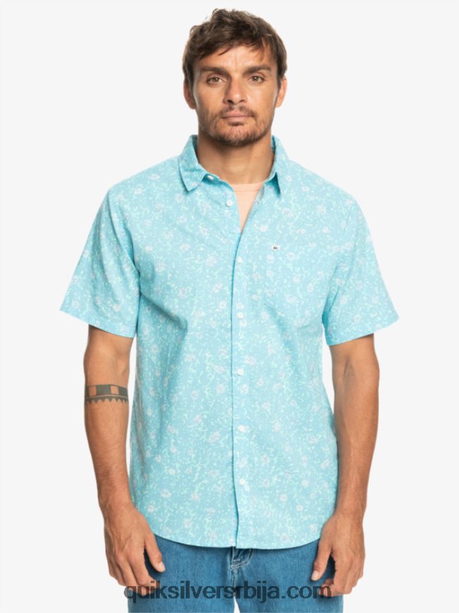 мушкарци Quiksilver мекана кошуља кратких рукава небо плава мека пахуљица Z824VN1230
