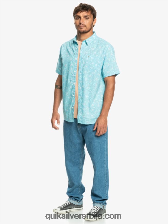 мушкарци Quiksilver мекана кошуља кратких рукава небо плава мека пахуљица Z824VN1230