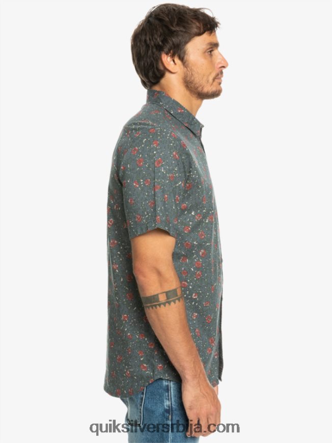 мушкарци Quiksilver мекана кошуља кратких рукава тамни шкриљац меки прах Z824VN1231