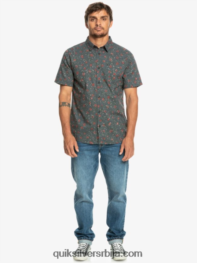 мушкарци Quiksilver мекана кошуља кратких рукава тамни шкриљац меки прах Z824VN1231