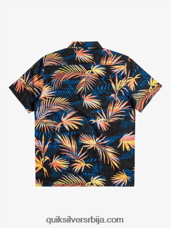 мушкарци Quiksilver подерана памучна кошуља кратких рукава блацк риппедуп Z824VN1239