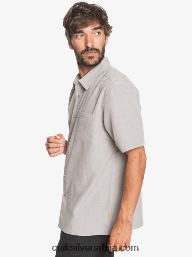мушкарци Quiksilver ватерман центинела премиум кошуља против бора кремено сива центинела Z824VN1301