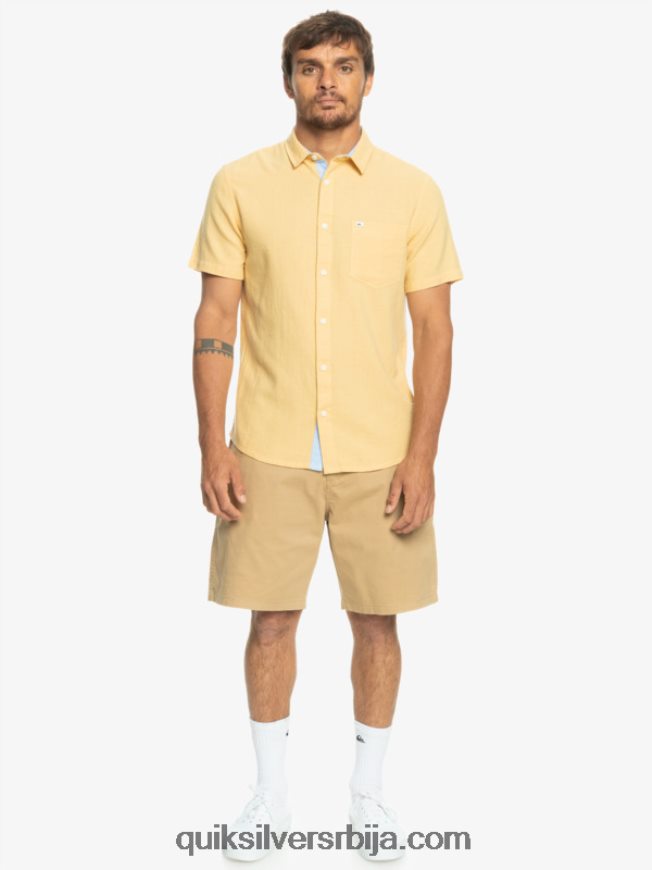 мушкарци Quiksilver кошуља кратких рукава тиме бок пшеница Z824VN1361