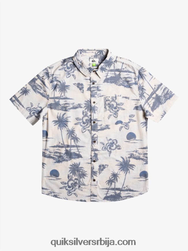 мушкарци Quiksilver аирфлов памучна кошуља кратких рукава бреза струјање ваздуха Z824VN1368