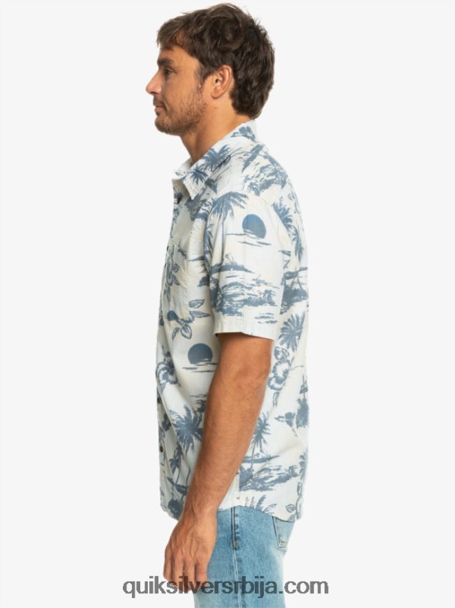 мушкарци Quiksilver аирфлов памучна кошуља кратких рукава бреза струјање ваздуха Z824VN1368