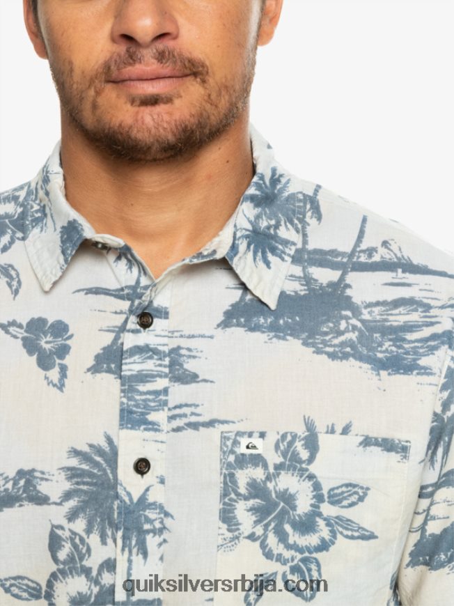 мушкарци Quiksilver аирфлов памучна кошуља кратких рукава бреза струјање ваздуха Z824VN1368