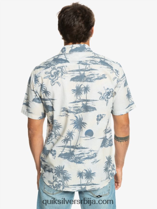 мушкарци Quiksilver аирфлов памучна кошуља кратких рукава бреза струјање ваздуха Z824VN1368