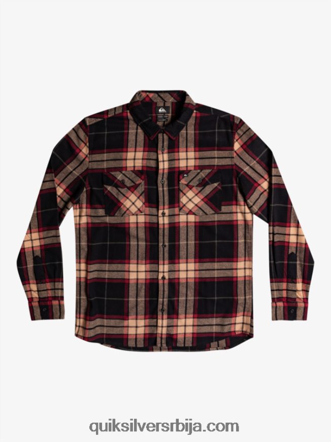 мушкарци Quiksilver липа растезљива фланелска кошуља дугих рукава црна липа прућа Z824VN1428