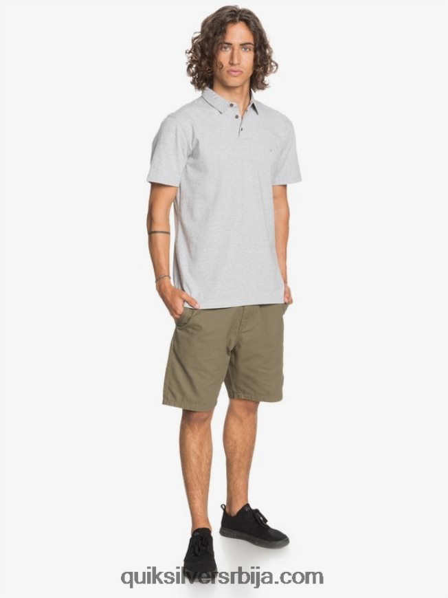 мушкарци Quiksilver свакодневна поло мајица кратких рукава за крстарење сунцем светлосиви вресак Z824VN1552