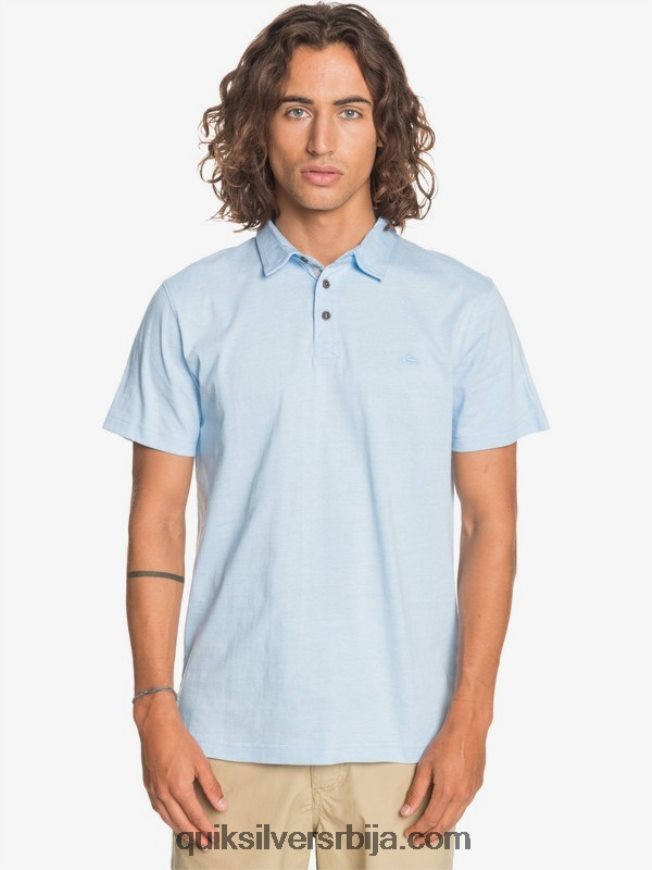 мушкарци Quiksilver свакодневна поло мајица кратких рукава за крстарење сунцем прозрачно плаво Z824VN1553