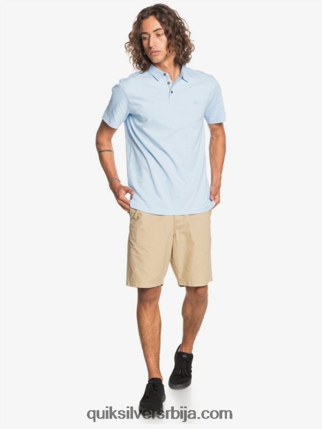 мушкарци Quiksilver свакодневна поло мајица кратких рукава за крстарење сунцем прозрачно плаво Z824VN1553