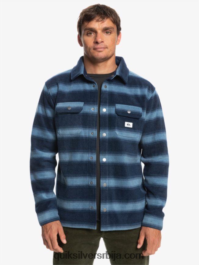 мушкарци Quiksilver фланел кошуља дугих рукава сурф даис морнарски блејзер фланел трака Z824VN1556