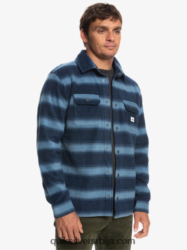 мушкарци Quiksilver фланел кошуља дугих рукава сурф даис морнарски блејзер фланел трака Z824VN1556