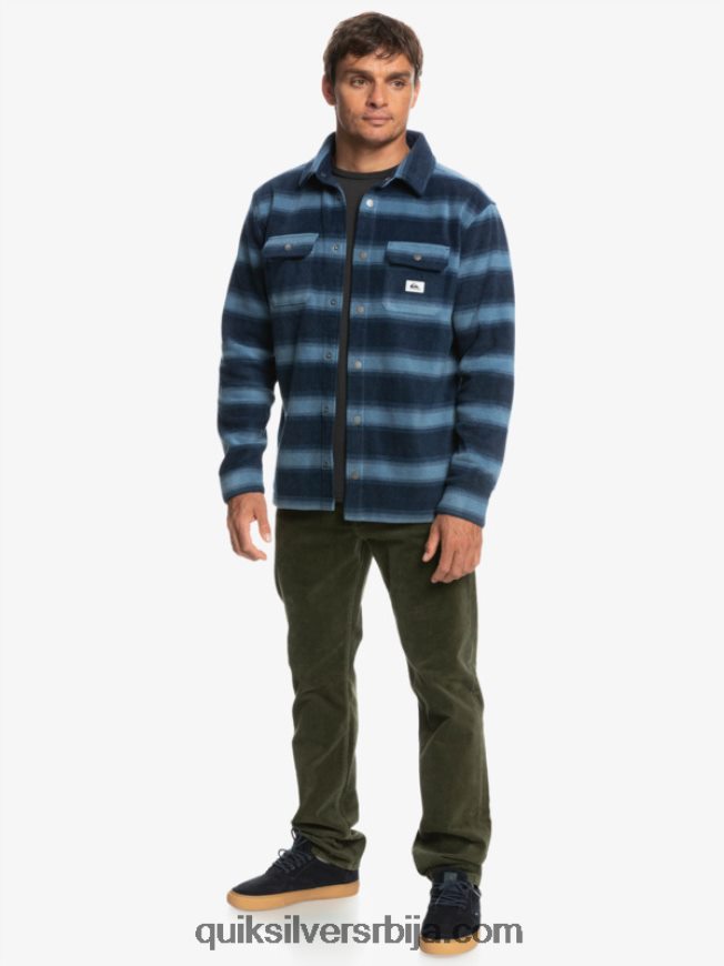мушкарци Quiksilver фланел кошуља дугих рукава сурф даис морнарски блејзер фланел трака Z824VN1556