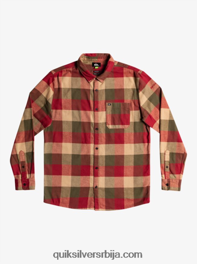 мушкарци Quiksilver фланел кошуља дугих рукава мајка рубин вина матица Z824VN1571