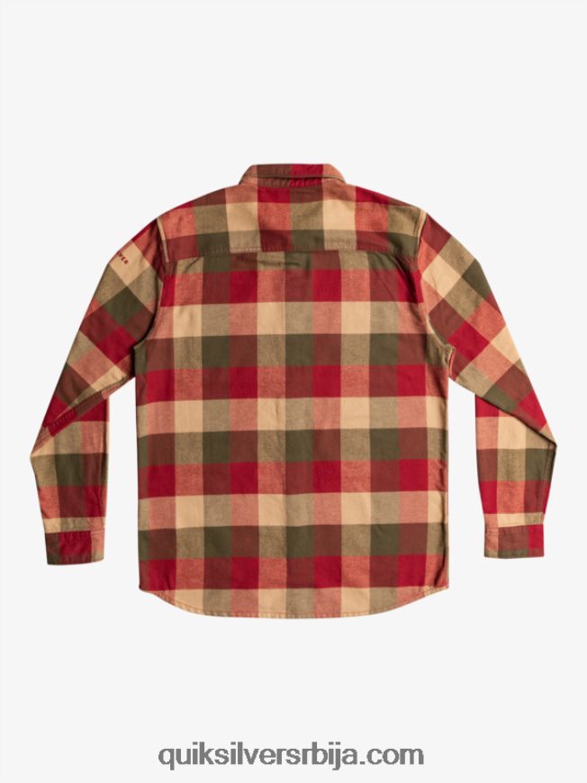мушкарци Quiksilver фланел кошуља дугих рукава мајка рубин вина матица Z824VN1571