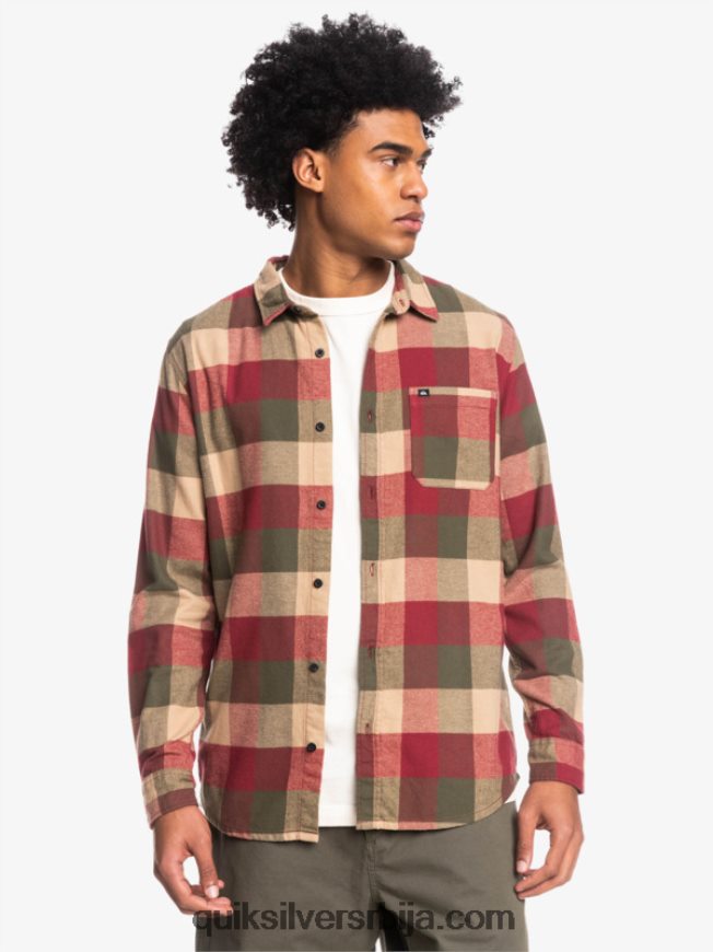 мушкарци Quiksilver фланел кошуља дугих рукава мајка рубин вина матица Z824VN1571