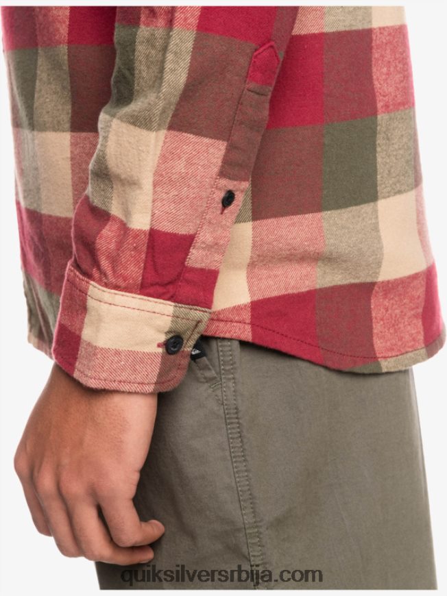 мушкарци Quiksilver фланел кошуља дугих рукава мајка рубин вина матица Z824VN1571