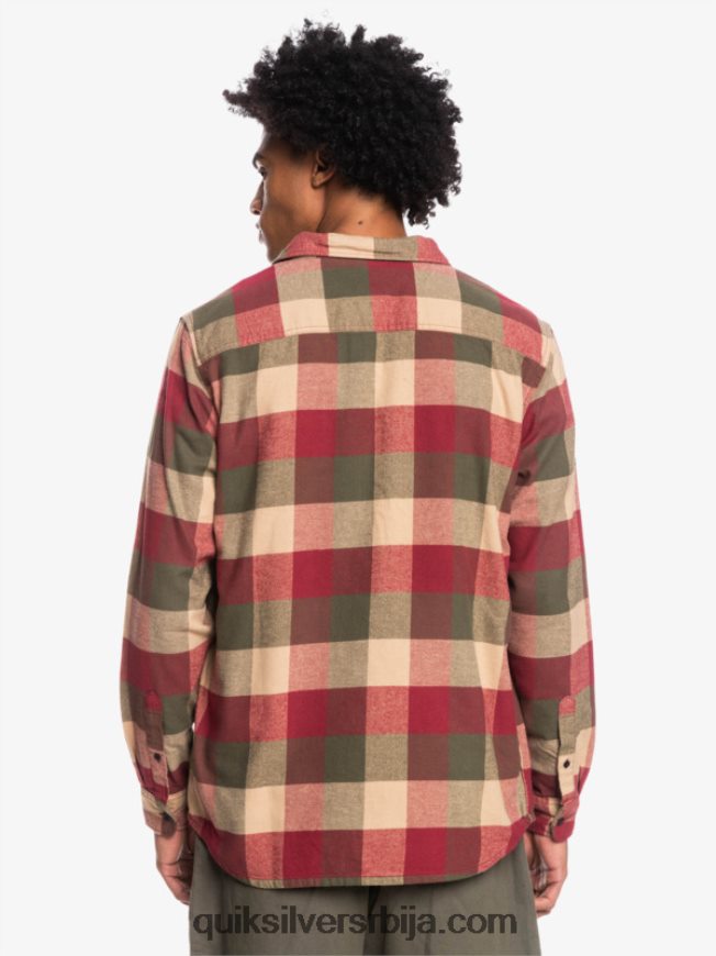 мушкарци Quiksilver фланел кошуља дугих рукава мајка рубин вина матица Z824VN1571
