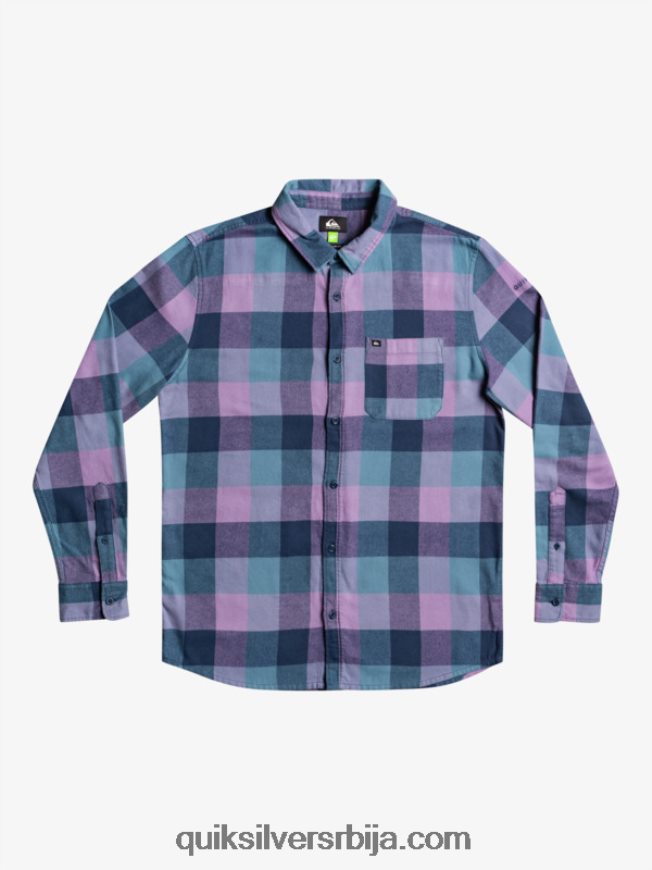 мушкарци Quiksilver фланел кошуља дугих рукава мајка инсигнија плава матица Z824VN1572