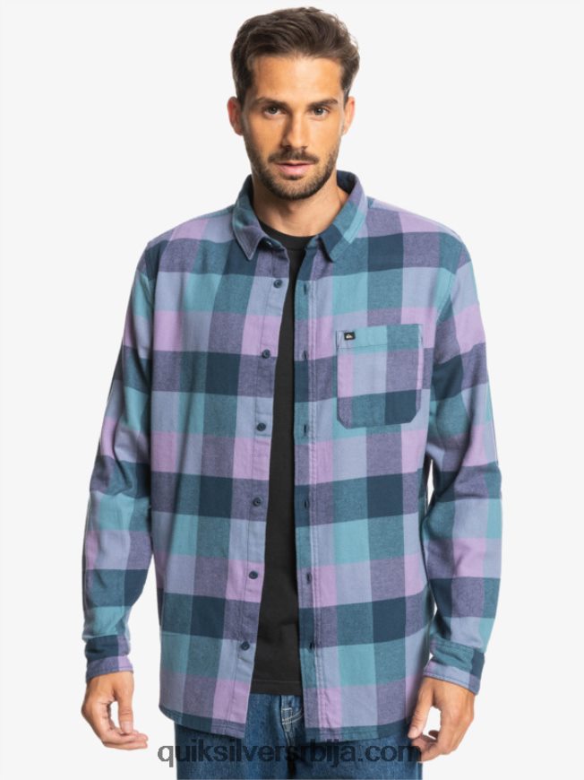 мушкарци Quiksilver фланел кошуља дугих рукава мајка инсигнија плава матица Z824VN1572